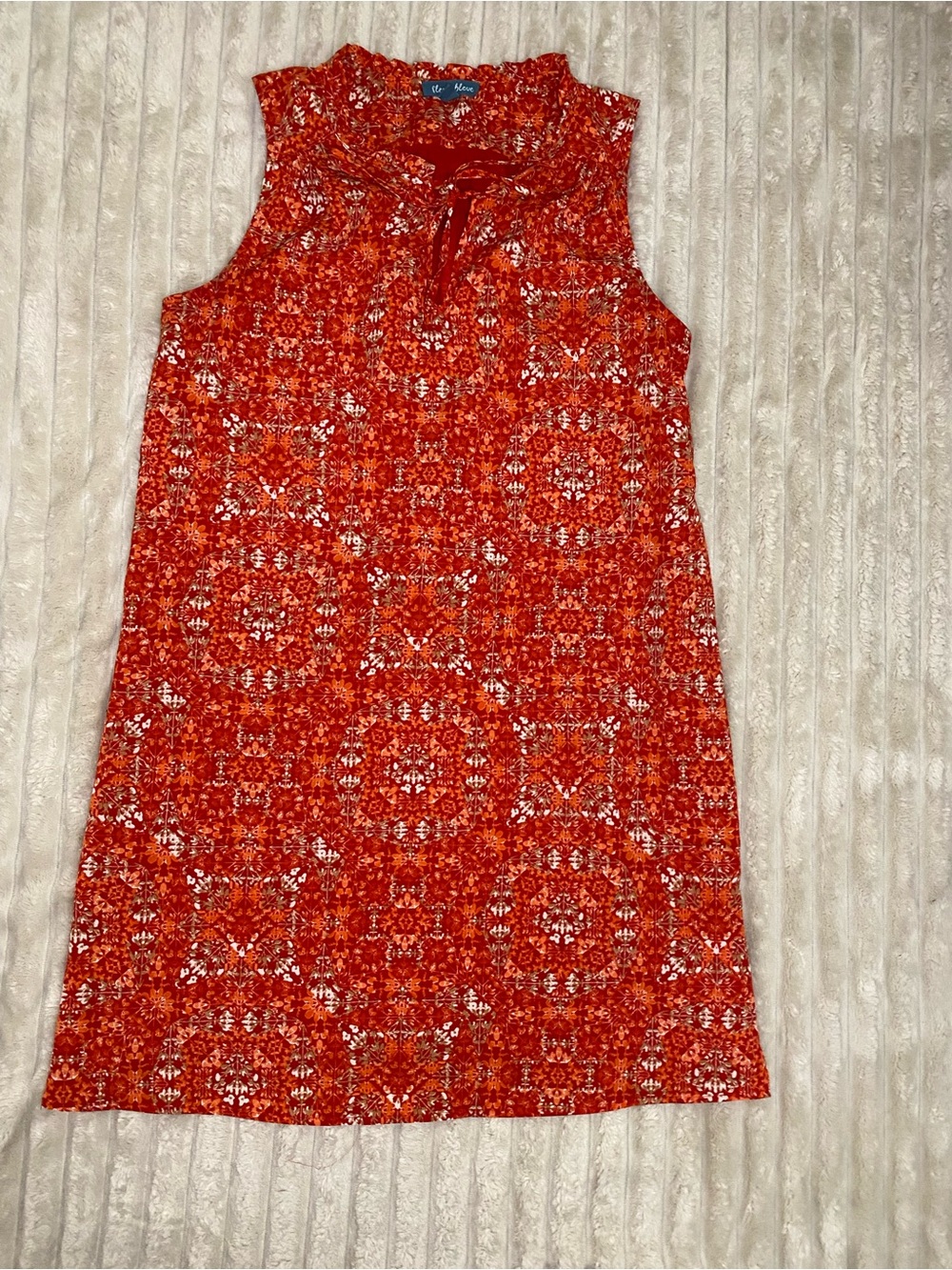 Fleur Bleve Sleeveless Red Patterned Shift Dress size 6